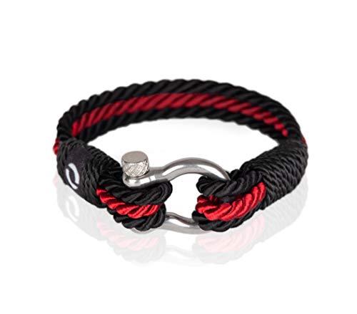 Mover Bracelets Mens Jewellery - Twisted Rope Bracelet | Couple Wrist Band | Red Male Bracelet Armanband For Man B-2-8.5 Pack Of 2