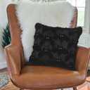 Fall Halloween Ghost Throw Pillow Covers 18x18 Set of 2 - Cute Ghost Horror Decor Pillow Cases - Faux Fur Decorative Pillows for Home Couch - Spooky Hallowen Party Decorations Indoor - Black Bat