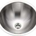 Houzer Opus Stainless Steel Bathroom Sink: 16 Inch Undermount Oval Bowl with Overflow Drain Assembly, Durable & Versatile, Essential for Home & Apartment: CRO-1620-1
