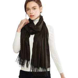 RIIQIICHY Women's Scarf Pashmina Shawls and Wraps for Evening Dress Bridesmaid Wedding Bridal Winter Warm Long Large Scarves (Caramel)