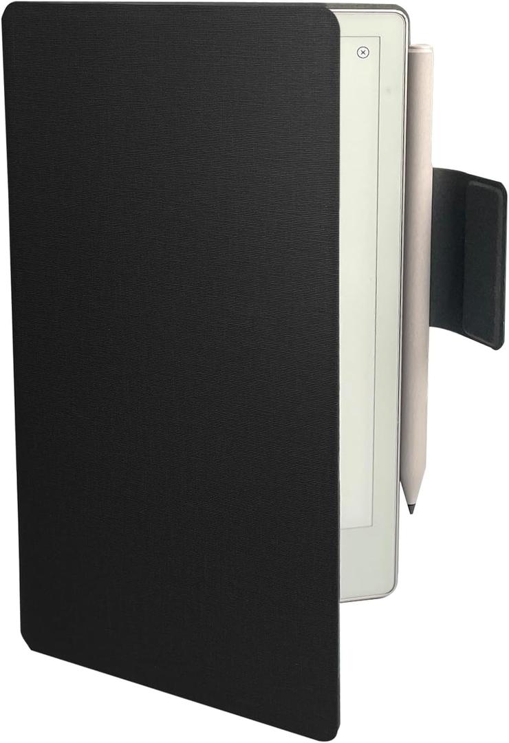 Case for Remarkable Paper Pro Move 7.3" 2025 Released, Slim Lightweight Leather Book Folio Cover with Built-in Pen Holder (Black)