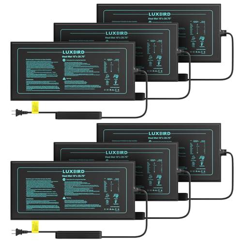 LUXBIRD 2026 Upgraded Seedling Heat Mat, 6 Pack 10"x20.75" UL & MET Certified Warm Hydroponic Heating Pad for Hydroponic Germination, Indoor Gardening & Greenhouse