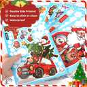6 Sheet Christmas Window Clings【Double-Sided Pattern】【Easy to Stick】【Waterproof】 Window Stickers for Christmas Decorations，C