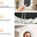 Plush Makeup Mirror with Lights,15.8"11.8" LED Makeup Mirror,Vanity Mirror Touch Screen with 3-Color Lighting,Lighted Up Mirror for Makeup Desk, Bedroom, Dressing Room,Women's Gift(White)