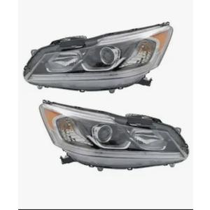 TODO For Accord Headlights Assembly 2016 2017 Pair Driver and Passenger Side | Sedan | Halogen | w/LED Daytime Running Lights | EX/EX-L/Sport | 33100-T2A-A81+33150-T2A-A81 | HO2502169 + HO2503169