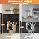 275" Retractable Baby Gates Dog Gate Extra Wide, 52" Tall Child Pet Safety Gate with Reinforced Strips for Stairs, Long Mesh Garage Gates Fence for Outdoor Indoor Large Openings Driveway Decks Patio