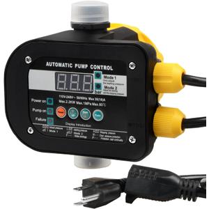 Smart Pump Controller with 2 Modes Digital Display, BSPP G1 Threaded Interface, Adjustable Pressure, High Power, Easy Install, for Home, Garden, Industrial Use