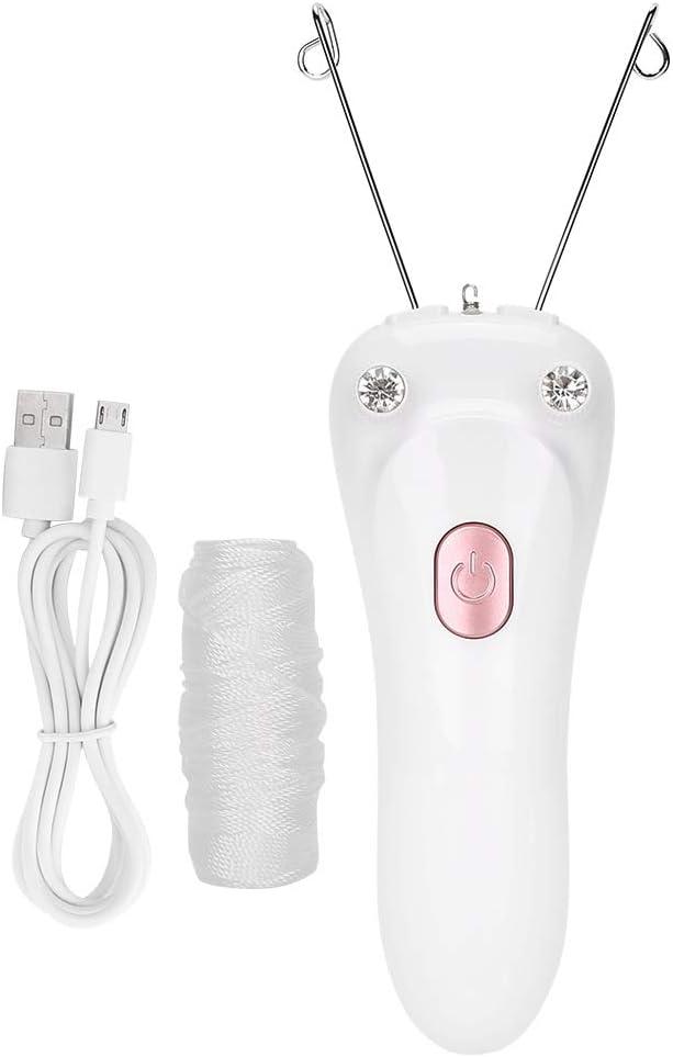 Threading Hair Removal, Hair Removal Device, Electric Threading Epilator USB Hair Remover for & Body Hair Removal with Cotton Thread Roll (Pinks)