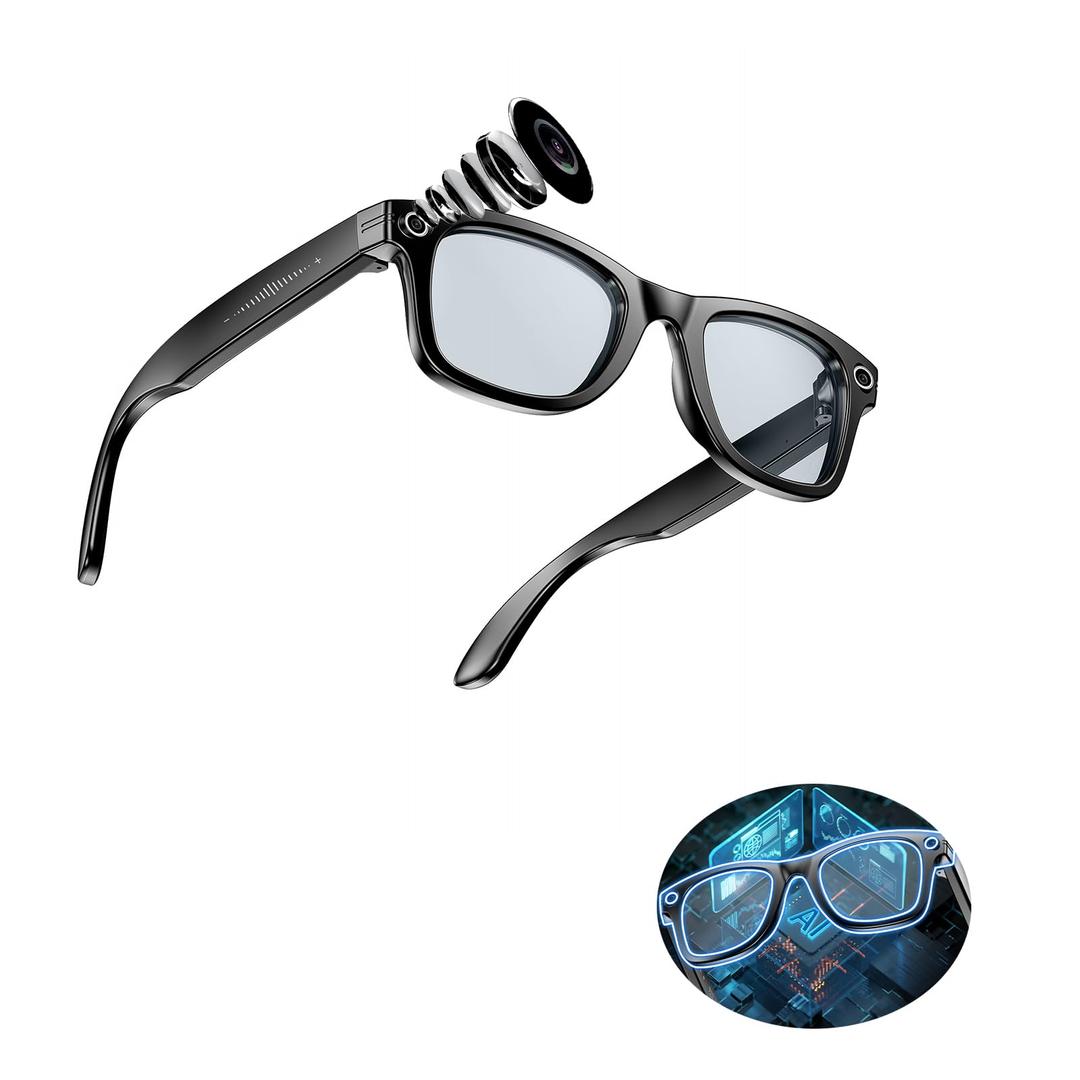 AI Smart Glasses with Camera, 8MP HD AI Smart Glasses, 1920P Video Recording Glasses with Voice Assistant,Real Time Translation, Voice Assistant, Open-Ear Audio for Travel, Meetings & Vlogging