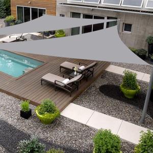 Triangle 8' x 8' x 8' Gray Sun Shade Sail Canopy Awning for Patio Backyard Lawn Garden Outdoor Activities Grade UV Block Mesh Netting, We Can Make Custom Sizes