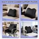 Ergonomic Lumbar Support Pillow for Office Chair, Memory Foam Lumbar Pillow Promote Back Pain Relief & Improve Posture, Low Back Support for Car, Gaming Chair, Couch, Breathable Cover, Black