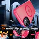 2 x DEERLAMN Magnetic Matte Case for iPhone 11 with Screen Protector, [Compatible with MagSafe][Military Grade Drop Protection] Slim Translucent Shockproof Protective Phone Cover, Hot Pink