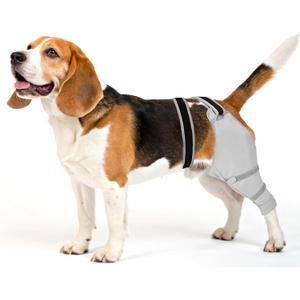 Sleeve for Dog Rear Leg to Stop Licking: Recovery Wrap After TPLO ACL Surgery, for Injured Back Legs, Alternative for Dog Cone for Leg Wounds (Light Grey)