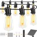 100FT Solar String Lights ourdoor Waterproof,Patio Lights Solar Powered with Remote,ST38 32 Vintage Edison Bulbs,Solar lights Outdoor Waterproof, Outside powered Hanging Lights for patio furniture set