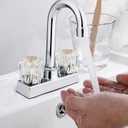 2PCS Clear Acrylic Faucet Handles Knobs Replacement Kit,Bathtub Sink Faucet Rebuild Trim Set Compatible with Delta Delex Peerless Faucets,Includes Screws