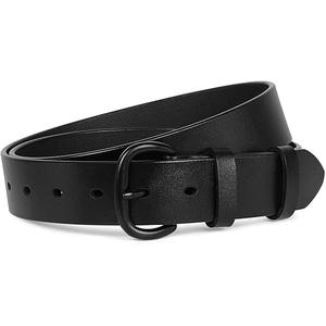 SANSTHS Women Leather Belt for Jeans Pants Dresses Black Ladies Waist Belt with Black Buckle  : Fit for Waist Size 43"-46"