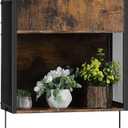 Farmhouse Medicine Cabinet, Bathroom Wall Cabinet with Towel Bar, Hanging Wall Cabinet with Open Storage Space, Over The Toilet Sapce Saver Storage Cabinet for Bathroom, Laundry