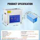 VEVOR 6L Commercial Sonic Cleaner, 40kHz Professional Cleaning Machine with Digital Timer & Heater, 110V - Ideal for Watches, Instruments, and Industrial Parts, FCC/CE/RoHS Certified