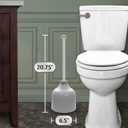 Korky Gray Toilet Plunger and Holder – Heavy Duty Compact Design – Fast Clog Removal – Easy to Clean - Made in USA