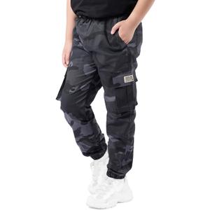 Boys Cargo Joggers Drawstring Jogging Pants Kids Elastic Waist Trousers 5-14 Years (9-10 Years, Camo Blue)