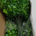 Sggvecsy Artificial Flowers for Outdoors 12 Bundles UV Resistant Boxwood Shrubs Artificial Eucalyptus Fake Plants Faux Plastic Greenery for Farmhouse Garden Indoor Outdoor Home Wedding Decoration