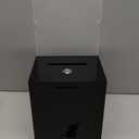 Marsui Acrylic Suggestion Box Large Donation Box 16 x 6.7 x 5 Inch Safe Ballot with Lock and Sign Holder for Voting Charity Business Cards Collection Display Ticket Comment(Black)