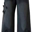 Kids Girls Jeans Washed Elastic Waist Baggy Wide Leg Jeans Size 4-14 Years (5-6 Years, Black Start)