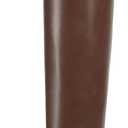 wetkiss Thigh High Boots for Women Brown Over the Knee Boots Wide Calf Tall Long Chunky Block Heel Pointed Toe Half Side Zipper Womens High Heeled Fall Winter Size 7.5