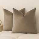 a moment Pack of 2 Dark Brown Stain-Resistant Throw Pillow Covers Pet-Friendly Pillowcases Cushion Covers for Sofa Couch Bed Outdoor Waterproof 20x20 Inch