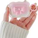 3 x Ownest Compatible with AirPods Pro 2 / AirPods Pro(2019) Case Soft Clear TPU with Cute 3D Colour Bow Design Shockproof Keychain Cover for Girls Woman Airpods Pro 2-Pink