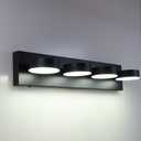 FILIMITIY Modern Bathroom Vanity Light Fixtures,4-Light Matte Black Bathroom Wall Lighting Fixtures Over Mirror, Dimmable 5CCT LED Vanity Lights with Acrylic Shades