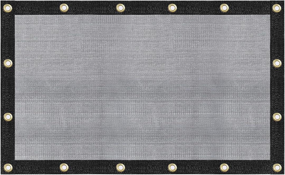 [WindscreenSupplyCo] 60-70% 6.5 FT X 10 FT Mesh Tarp/Shade Cloth 9-Needle Knitted Heavy Duty Black with Grommets for Green House, Garden, pergola, Pools, Dump Truck - MT6510BLKX1
