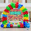 Sesame Friends Birthday Party Supplies Party Decorations Set Include Banner Backdrop red blue Balloon Garland Arch Kit stickerfor Boys Girls Sesame Theme Party kid birthday supplies