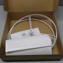 Drum Lamp shades Set of 2, White Line Lamp Shades for Table Lamps Floor Lamp, 13" Top X 13" Bottom X 10" High Large Fabric Lamp Shades, Easy Assembly Replacement Lampshades