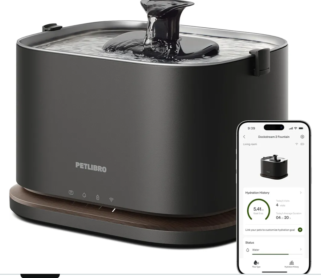 Cat Water Fountain Stainless Steel, 138fl.oz / 4.1L Wireless Cat Fountain, Pet Water Dispenser Cordless for Cats & Dogs Indoor