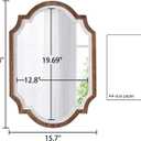 Farmhouse Oval Mirrors for Wall 16 X 22 Inch, Hanging Vintage Oval Mirrors for Bathroom, Distressed White Rustic Wood Framed Entryway Mirror with Scalloped Corner Living Room
