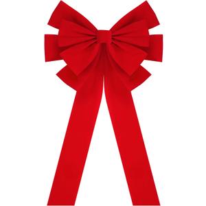 JOYIN 1 PCS Extra Large Red Velvet Bow for Christmas, 35" x 18", Large Red Wreath Bow-Christmas Tree Decor for Holiday Decoration, Outdoor Xmas Party Supplies
