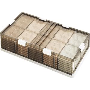 17Gal/70Qt Under Bed Flat Storage Bins With Lids,Rolling Foldable Under Bed Storage Basket Drawer,Plastic With Wheels Stackable Under Bed & Sofa Storage Box (31.9" x 16.53" x 7.87")