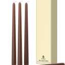 10-Inch Tall Dripless Taper Candles Set of 4 - Cocoa Brown Tapered Candles, Perfect for Spring - Smokeless, Unscented, Long Burning - Hand Poured, Colored Tall Candlesticks - Chocolates