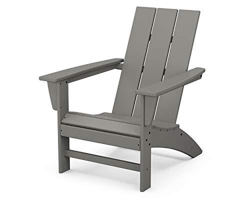 POLYWOOD Modern Adirondack Chair – All-Weather Outdoor Lawn Adirondack Chairs – HDPE, Fade-Resistant & Durable Outdoor Furniture – For Patio, Deck & Fire Pit Chairs – Grey