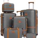 Joyway Luggage Set 3 Piece Suitcase Sets with Spinner Wheel,Hardside Expandable Travel Laggage with TSA Lock (13/20/24/28 Grey brown