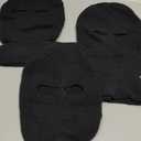 Full Face Cover Knitted Balaclava Face Mask Winter Ski Mask for Winter Adult Supplies (Black, 2 Hole)