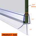 Frameless Shower Door Bottom Seal 2-Pack Think 1/4"(6mm) Long 36''(914mm) Shower Door Sweep to Create a Water Barrier Shower Door Seal Strip Design to Stop Leaks