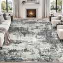 8x10 Area Rugs for Living Room Abstract Washable Black Rug