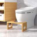 ROMGUAR CRAFT 7 Inch Bamboo Toilet Stool, Foldable Poop Stool, Bathroom Step Stool Squat (Natural)