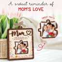 Birthday Gifts for Mom from Daughter Son 4 x 3in Mom Picture Frame Ornament with Puzzle Slot, Wooden Photo Holder for Car Hanging Mothers Day Ideas for Moms, Bonus, Mother-in-Law