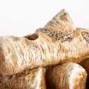 Plow & Hearth Faux Birch Wood Resin Logs Candle Holder for Fireplace | Romantic Ambiance Without Heat or Mess | Holds 8 Tea Lights| Realistic Sculpted Logs | 18" L x 10.5" W x 8" H (Birch)