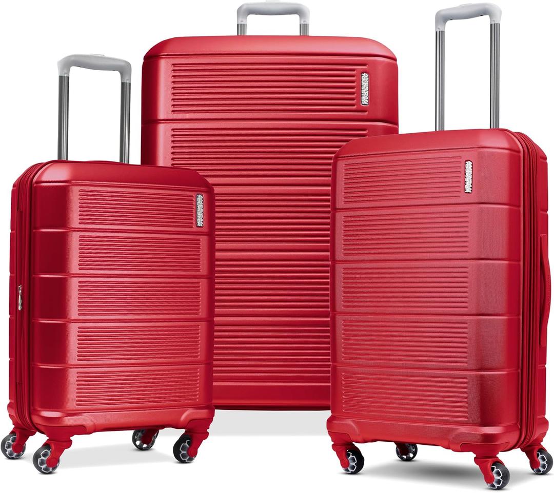American Tourister Stratum 2.0 Hardside Expandable Luggage with Spinners | Red | 3PC (CO/MED/LG), 3-Piece Set