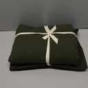 JIYUAN Oversized Queen Duvet Cover Set, 3-Piece - 100% Washed Cotton, Linen-Like Soft & Breathable with Zipper Closure, Includes 98x98 Inch Cover & 2 Pillowcases, Solid Olive Green