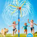 TERRAMUS 59" Windmill Water Sprinkler for Kids Summer Toys, 360 Spinning Splash Water Toy, Upgraded Double Sided with 6 Blades, Outdoor Backyard Games Summer Fun for Boys Girls Dogs & Garden Watering
